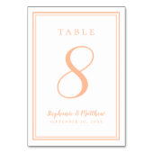 桃モダンシンプル結婚披露宴ミニマル テーブルナンバー (裏面)