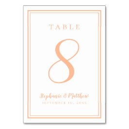 桃モダンシンプル結婚披露宴ミニマル テーブルナンバー