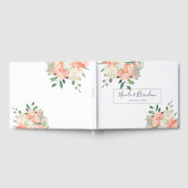 桃モダンフローラウォーター結婚カラー ゲストブック (全面)