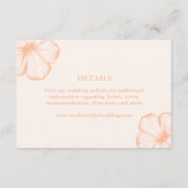 桃モダンフローラエレガントな結婚式 エンクロージャーカード (正面)