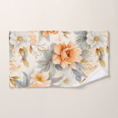 桃モダンフローラ植物水彩 バスタオルセット (ハンドタオル)