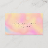 桃モダンホログラフィックレインボーメイクアップアーティスト 名刺 (正面)