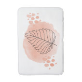 桃モダン抽象芸術水彩リーフ バスマット (正面縦)