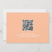 桃モダン書跡スキャン可能QRコー結婚ド セーブザデート (裏面)