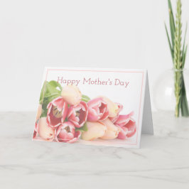 桃モダン桃色のフローラの花束 カード