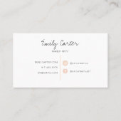 桃モダン水彩白化粧アーティストMUA 名刺 (裏面)