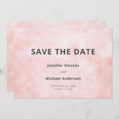 桃モダン水色クリーンミニマリスト結婚ズ セーブザデート (正面/裏面)