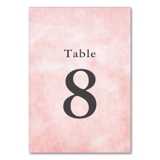 桃モダン水色クリーンミニマリスト結婚ズ テーブルナンバー (正面)