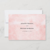 桃モダン水色クリーンミニマリスト結婚ズ 出欠カード (裏面)