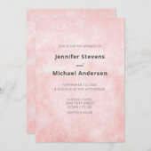桃モダン水色クリーンミニマリスト結婚ズ 招待状 (正面/裏面)