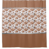 桃モダン粘土フローラ抽象芸術 シャワーカーテン (正面)