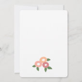 桃モダン花ブライダルシャワー招待 招待状 (裏面)