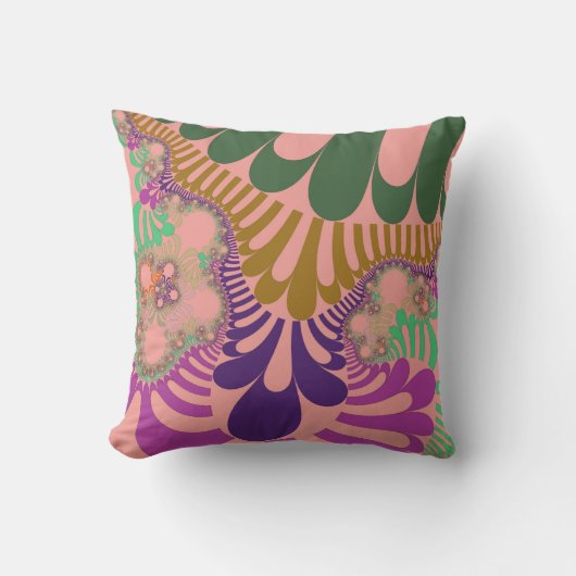 桃モダン虹 クッション (正面)