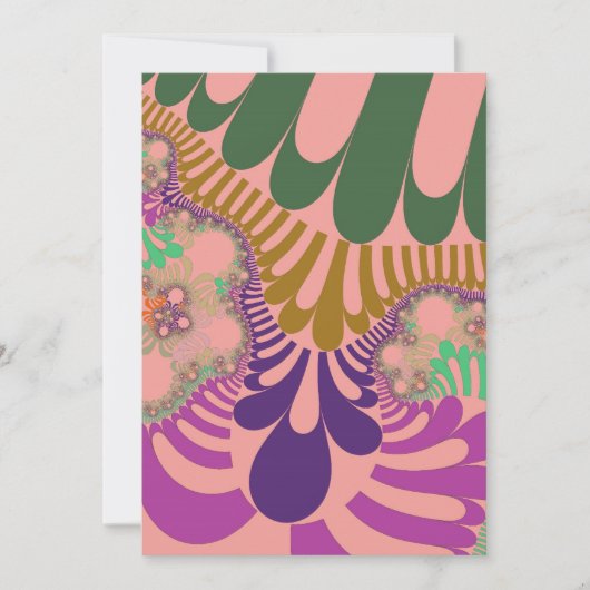 桃モダン虹 招待状 (正面)