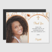 桃ワイルドフラワー写真確認サンキューカード (正面/裏面)