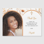 桃ワイルドフラワー写真確認サンキューカード (正面)