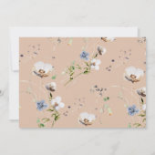 桃ワイルドフラワー書道誕生日パーティー 招待状 (裏面)