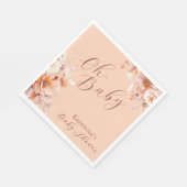 桃ヴィンテージフローラ秋オ赤ちゃんシャワー スタンダードランチョンナプキン (角)