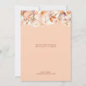 桃ヴィンテージフローラ秋男の子の赤ちゃんシャワー 招待状 (裏面)