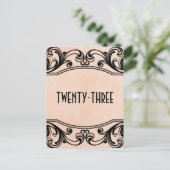 桃ヴィンテージ渦巻き表の番号葉書 ポストカード (スタンド正面)