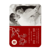 桃中国のの結婚写真 マグネット (縦)