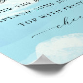 桃佐バーサインスカイ雲ブルーベビーシャワー ポスター (角)