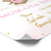 桃佐バーサインムーンテディベアピンク金ゴールドバルーン ポスター (角)