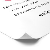 桃佐バーサイン、ミニマルな女の子の赤ちゃんシャワー ポスター (角)