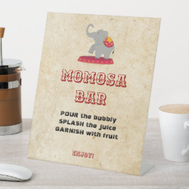 桃佐バーサーカスヴィンテージゾウ法ベビーシャワー 台座サイン