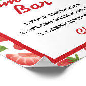 桃佐バーストロベリーベリースイートベビーシャワーサイン ポスター (角)