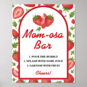 桃佐バーストロベリーベリースイートベビーシャワーサイン ポスター (正面)