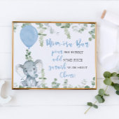 桃佐バーゾウ風船赤ちゃんシャワーサイン ポスター