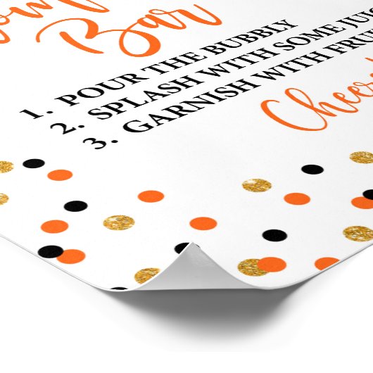 桃佐バーハロウィンベイビーシャワーサイン ポスター (角)