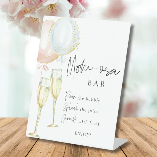 桃佐バーピンク&ブルーバルーンジェンダーリビールサイン 台座サイン