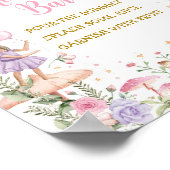 桃佐バーフローラフェアリーガーデンベビーガールサイン ポスター (角)