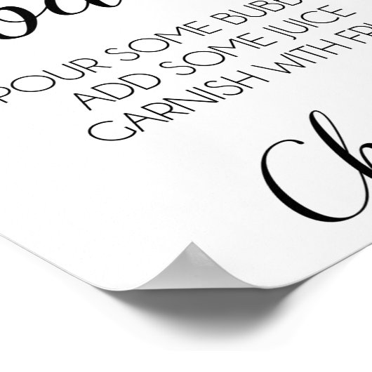 桃佐バーベビーシャワーサイン ポスター (角)