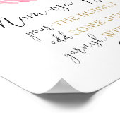 桃佐バーベビーシャワー赤面ピンク金ゴールド ポスター (角)