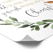 桃佐バーミモサ樹林鹿ベビーシャワーサイン ポスター (角)