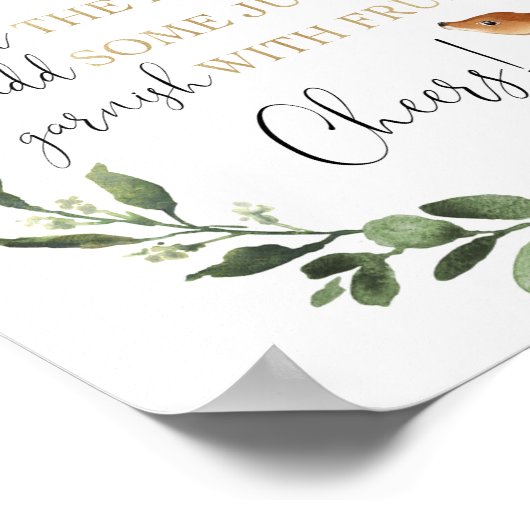 桃佐バーミモサ樹林鹿ベビーシャワーサイン ポスター