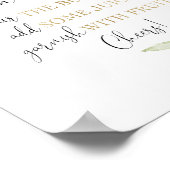 桃佐バーミモサ緑金ゴールド赤ちゃんシャワーのサイン ポスター (角)