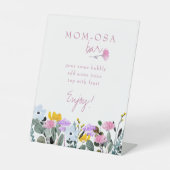 桃佐バーワイルドフラワーローンホワイトベビーシャワー 台座サイン (正面)