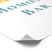 桃佐バー太陽をテーマにした赤ちゃんシャワーのサイン ポスター (角)