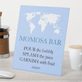 桃佐バー旅行パスポートジャーニー地図ベビーシャワー 台座サイン (インサイチュ)