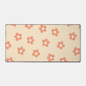 桃名門私立校風の白ヒッピー花柄 デスクマット (正面)