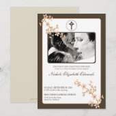 桃大切さくらんぼ花洗い招待状 招待状 (正面/裏面)