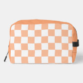 桃市松模様にと白の幾何学的レトロなモノグラム ドップキット (裏面)