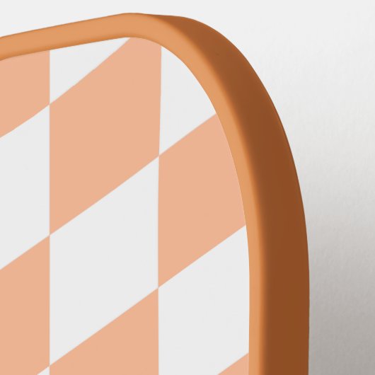 桃市松模様に白幾何学レトロモノグラム ピックルボールラケット (左詳細)