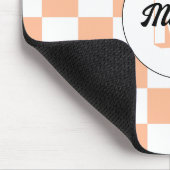 桃市松模様に白幾何学レトロモノグラム マウスパッド (コーナー)