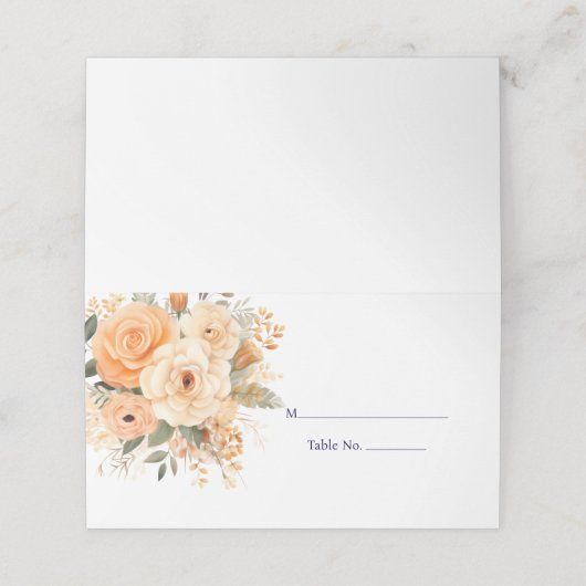 桃座席表ゲストテーブルNo.応答カード プレイスカード (外部開封)