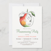 桃引っ越し祝いパーティーパーティの招待状 招待状 (正面)